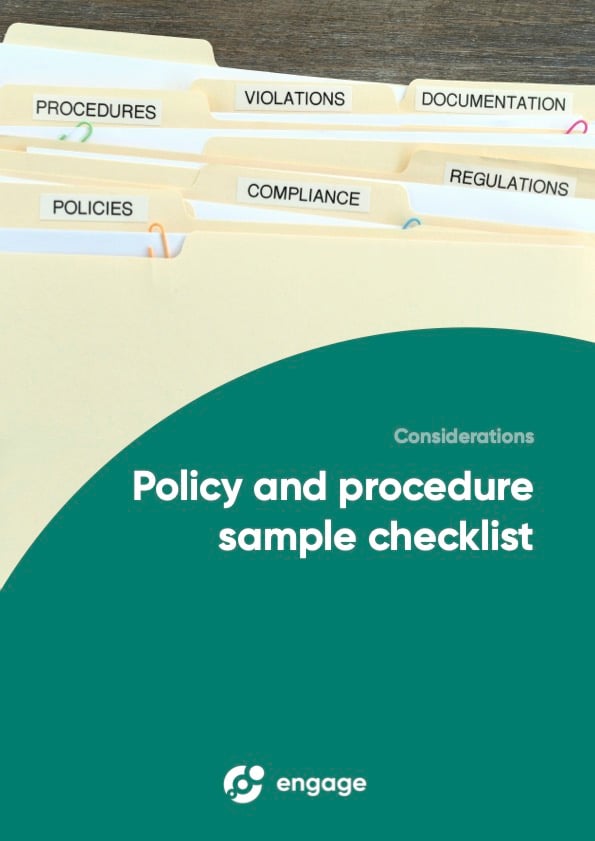 Policy and Procedure Sample Checklist Frontpage